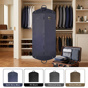 Leather Garment Bag 164cm Suit Travel Hanging Storage Cover Zipper Clear <b>Window</b> <b>Vent</b> Foldable Dustproof Mens Dress Coat Tux Bag - Product Image 1