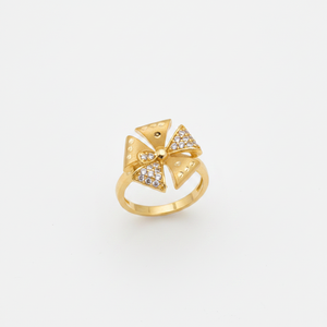 Bague tendance plaquée or avec pierre autrichienne Style élégant et luxueux - Product Image 2