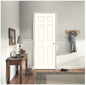 Livraison rapide portes de chambre à coucher porte intérieure moderne conception de porte en bois affleurante