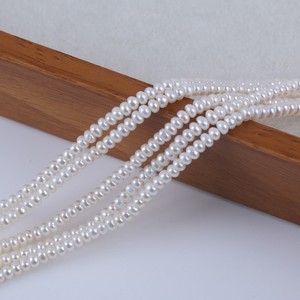 Perles d'eau douce naturelles recyclées de Zhuji, 3-4 mm, en vrac, semi-finies, pour collier DIY, accessoires avec trou central - Product Image 4