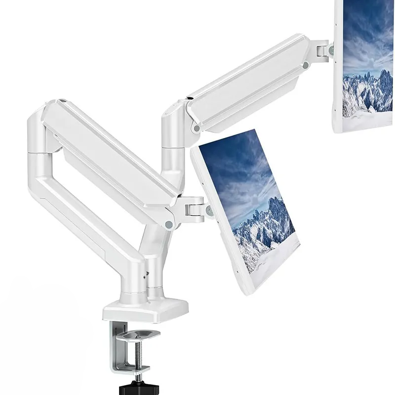 ขาตั้งแขนหน้าจอสีขาวคู่