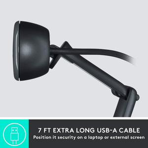 Cámara <span class=keywords><strong>Web</strong></span> Empresarial Logitech C505e HD 720p, Micrófono de Largo Alcance de 3 m, RightLight 2, Corrección Automática de Luz, Cable USB de 2 m para Teams Zoom - Product Image 5
