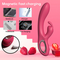 Vibromasseur Lapin Rechargeable 2026 à Double Vibration pour Massage Clitoridien avec Oreilles de Lapin et Stimulation du Point G, Jouet Sexuel pour Femme
