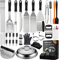 Ensemble d'accessoires pour plaque chauffante en acier inoxydable, kit d'accessoires pour barbecue pour Blackstone Tepanyaki