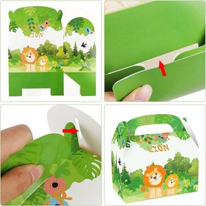 12Pcs Rừng Động Vật Sư Tử Ngựa Vằn Khỉ Voi Quà Tặng Bao Bì Hộp Cầm Tay Hộp Giấy Cho Rừng Động Vật Theo Chủ Đề Đảng Trang Trí - Product Image 3