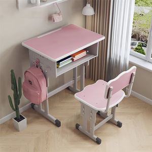 Meubles de classe pour enfants, meubles d'école primaire réglables en hauteur, ensemble bureau et <span class=keywords><strong>chaise</strong></span> pour élèves, tables et chaises d'école en MDF - Product Image 1