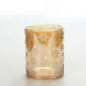 Commercio all'ingrosso Della Decorazione Della Casa di vuoto candela vasi/barattoli con Materiale di Vetro a mercurio votive supporto di candela <span class=keywords><strong>Oro</strong></span> Di Natale supporto di candela - Product Image 2