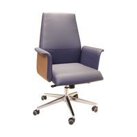 Fauteuil de direction pivotant à hauteur réglable et à dossier moyen Chaise de bureau de directeur moderne en cuir pivotante de luxe