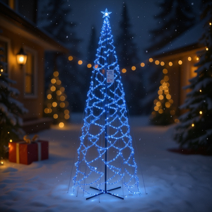 Árbol de Navidad Azul en Forma de Cono con 1400 Luces LED, 5x16 Pies, Decoraciones Festivas para Exteriores - Product Image 2