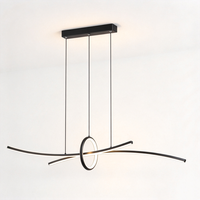 Luminaire suspendu LED moderne minimaliste à courbes croisées et anneaux, 3 couleurs changeantes, pour salle à manger, îlot de cuisine