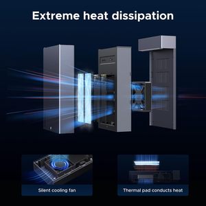 40Gbps Dual-Bay <b>M</b>.<b>2</b> NVMe <b>SSD</b> Cloner Enclosure USB4 Support One-key Clone Docking Station With Cooling Fan Blazing 40Gbps Speed E - Product Image 2