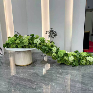 FL-033 Runner Floreale <span class=keywords><strong>da</strong></span> <span class=keywords><strong>Tavolo</strong></span> per Matrimoni, Ghirlanda di Fiori di Ortensia Verde, Decorazioni Floreali per Eventi Nuziali - Product Image 3