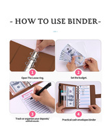 Cahier de notes en cuir PU de taille personnalisée A4 A5 A6 reliure à feuilles mobiles et fil à coudre pour cadeau