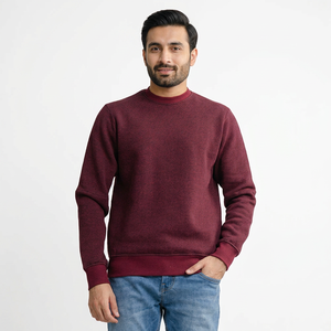 Sweat-shirt col rond rouge pour homme 2026 avec logo personnalisé, molleton épais 400 GSM, taille XS, motif imprimé, vente limitée - Product Image 1