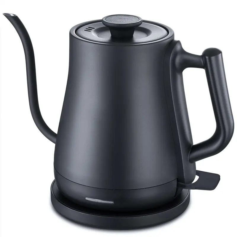 Электрический кофейный чайник объемом 1,0 л с 360 градусами вращения базовый матовый черный Электрический кофейный чайник