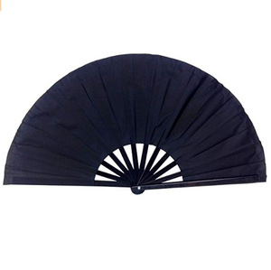 Abanicos Plegables de Tela de Seda de Nailon Ecológicos de 33 cm (13 Pulgadas) Directo de Fábrica, Blancos y Negros, para Manualidades DIY, con Mango en Blanco, para Navidad - Product Image 2