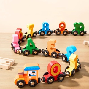 Tren de Números de Madera Montessori, 12 Piezas, Bloques de Construcción Apilables para Contar, Juego Educativo de Matemáticas para Niños Pequeños - Product Image 1