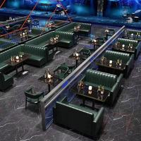 Ensemble de canapés en cuir commercial moderne avec structure robuste, table de bar complète pour la salle à manger, mobilier d'extérieur pour hôtels et restaurants