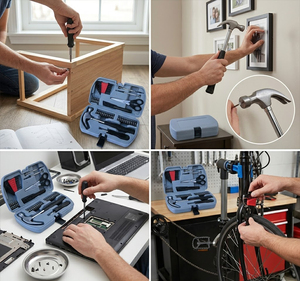 Ensemble d'outils à main pour la maison avec étui de rangement portable, kit d'outils de bricolage général, ensemble de matériel de bricolage essentiel pour la promotion et les cadeaux TK-39 Co - Product Image 3