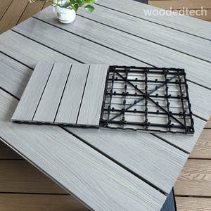 Baldosas de cubierta compuestas de plástico y madera para suelo exterior WPC ecológicas para patio junto a la piscina 30x30cm - Product Image 5