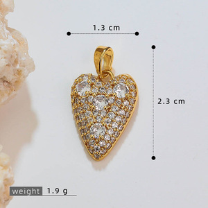Ciondolo con cuore d'amore carino con strass di cristallo per donne e ragazze - Product Image 6