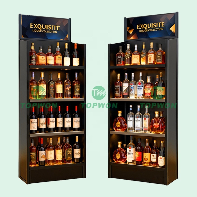 Custom Supermarket Display Shelves 4 Tier