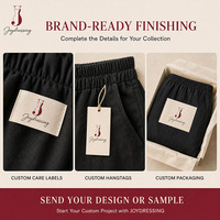 Pantalon Ballon Taille Haute Femme Personnalisé Joydressing Factory, Coupe Droite Décontractée avec Chevilles Élastiques et Jambes Courbes, Tissé Ample, OEM ODM