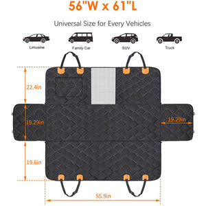 Hamac pour animaux de compagnie avec fenêtre en maille poche de rangement ceinture de sécurité protecteur de siège arrière pour <span class=keywords><strong>banc</strong></span> coffre <span class=keywords><strong>chien</strong></span> housse de siège de voiture - Product Image 2