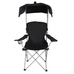 US Overseas Warehouse Canopy Lounge Chair avec parasol pour le camping, la randonnée et les voyages Autres événements en plein air Chaise de plage Porte-gobelet