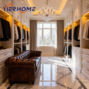 YIERHOME Dressing moderne autoportant pliable et extensible en bois blanc avec disposition incurvée - Product Image 2