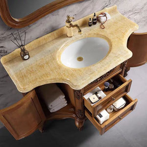 Oak bathroom cabinet marble countertop luxury washbasin custom washbasin cabinet - Product Image 5