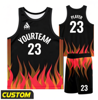 Maillots et shorts de basket-ball pour hommes en polyester 100% respirant, imprimés numériquement, uniformes d'équipe personnalisés, numéro personnalisable