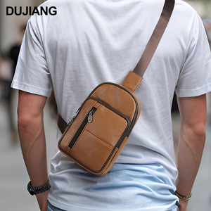 Bolso cruzado para hombre de piel auténtica, gran capacidad, duradero, para uso diario, primavera 2024 - Product Image 3