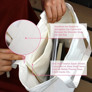 Sac fourre-tout en toile de coton vierge de qualité supérieure, écologique, service OEM, sac en tissu, sac fourre-tout en toile de coton - Product Image 3