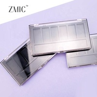 Palette de fards à paupières 6 couleurs avec couvercle transparent, palette de maquillage vide pour blush et illuminateur, palette rectangulaire en plastique pour poudre mate et correcteur