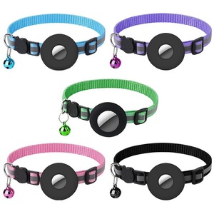 Collar de seguridad para mascotas de nailon reflectante de recarga ajustable para Apple Airtag, funda protectora para perros y gatos de entrenamiento pequeños - Product Image 3
