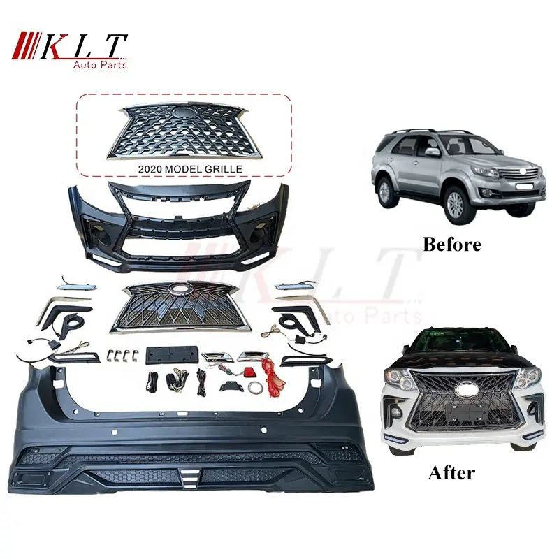 KLT Factory Kühlergrill Front Car Bumper Body Kit für Fortuner 2012-2015 Upgrade auf Lexus