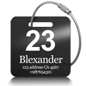 Custom Metal Aluminum Luggage Tags for Travel Ideal for Business <b>Trips</b> Laser-Engraved Logo Available - Product Image 4