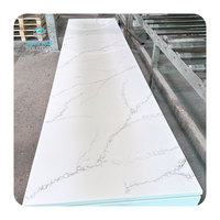 Grande dalle de pierre acrylique artificielle chinoise de 12 mm, motif marbre blanc, plaque de surface solide en acrylique modifiée pour plan de travail de cuisine