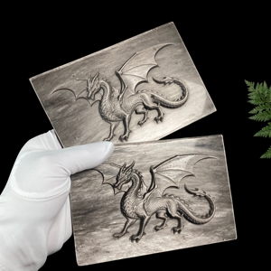 Venta al por Mayor de Placas de Obsidiana Plateada Talladas con Relieve de Dragón, Obsidiana Pulida para Decoración y Adorno de Feng Shui - Product Image 5