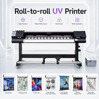 Impresora de Inyección de Tinta UV MyColor de 1.8m para Cabezal I3200, Plotter de Alta Velocidad Automático Rollo a Rollo para Publicidad en Interiores y Exteriores