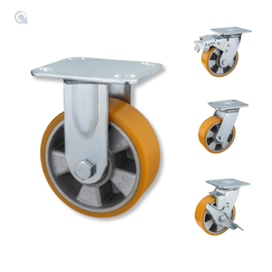 4 5 6 8 Zoll Rollen rad wagen <span class=keywords><strong>PU</strong></span> Aluminium Maschinen räder 300 kg bis 400 kg Industrielle Hoch leistungs rollen - Product Image 1