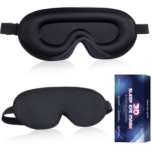 Arka ve yan uyuyan için lüks Sleepmask sıfır göz basıncı gece körü körüne göz bandı kapak blok Out işık 3D uyku maskesi - Product Image 2