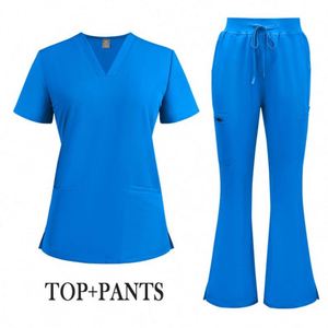 Hot Sale Custom Logo Soft Women's Hospital Surgical Scrubs Spandex Polyester Rayon Surgery Nurse <b>Doctor</b> Scrub <b>Set</b> - Product Image 3