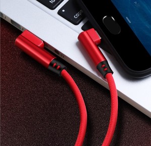 2m 6 أقدام مزين القماش المزدوج بيند L 90 درجة بزاوية harger الحبل usb كابل بيانات ل فون <span class=keywords><strong>7</strong></span> 8 زائد x xs xr 11 12 13 برو ماكس - Product Image 6