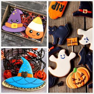 4 pezzi grandi formine per biscotti in acciaio inossidabile di <span class=keywords><strong>Halloween</strong></span> pipistrello di zucca fantasma cappello da strega stampi in metallo per la decorazione di cottura di <span class=keywords><strong>Halloween</strong></span> - Product Image 4
