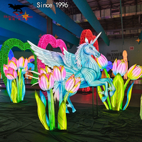 Lentera Sutra Bunga Buatan untuk Dekorasi Taman Lampu LED Lentera Cina