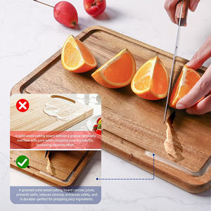 Tabla de cortar de acero inoxidable y madera titanio WDF-Tabla de cortar de acero inoxidable y madera Premium de doble cara - Product Image 3
