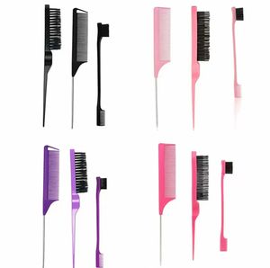 Set Professionale di 3 Pettini Portatili in Plastica per Acconciature Femminili, Spazzola per Cotonatura, Pettine a Coda di Topo Pieghevole - Product Image 5
