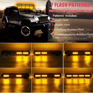 Luz Estroboscópica LED de 13" 17.6" 22" 12V 24V para Techo de Auto, Baliza de Advertencia de Emergencia, Luz de Trabajo Intermitente Magnética para Jeep, Camioneta, Remolque - Product Image 2